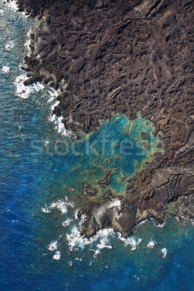 Antena wybrzeża ocean Hawaii lawa skał Zdjęcia stock © iofoto