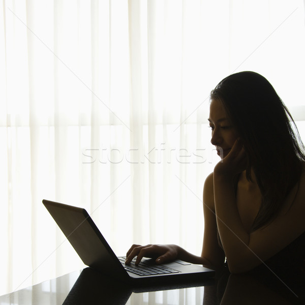 Woman on laptop. Stock photo © iofoto