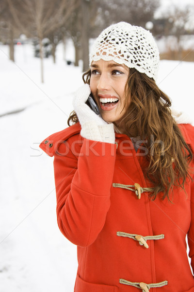 Foto stock: Teléfono · mujer · caucásico · femenino · teléfono · celular