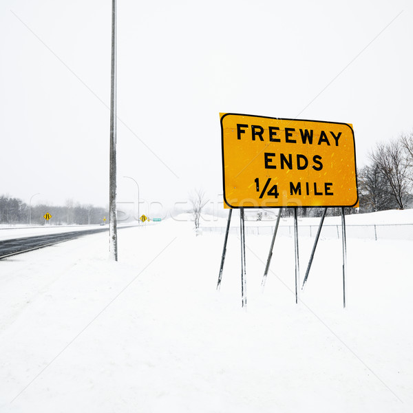 Snow covered freeway. Stock photo © iofoto