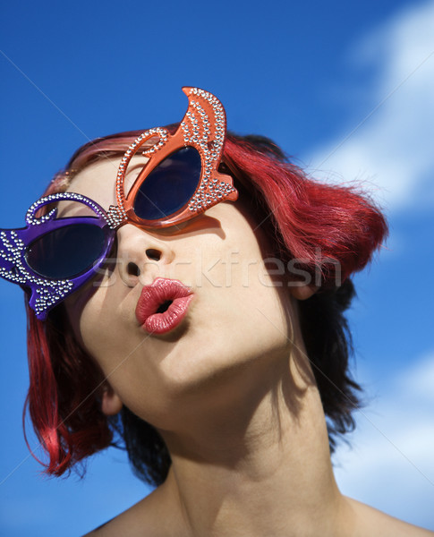Grillig vrouw kaukasisch vrouwelijke Stockfoto © iofoto