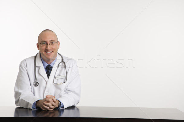 Stok fotoğraf: Erkek · kafkas · doktor · yetişkin · doktor · oturma