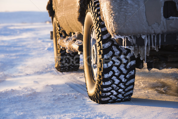 Truck on icy road. Stock photo © iofoto