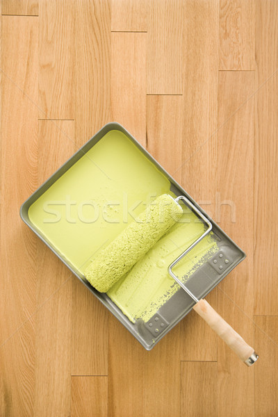 Paint roller in tray. Stock photo © iofoto