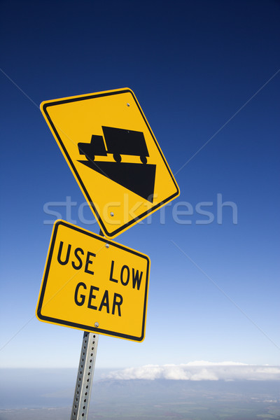 Steep grade truck sign. Stock photo © iofoto