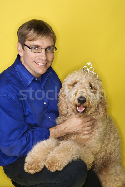 Kafkas adam köpek gözlük renk Stok fotoğraf © iofoto