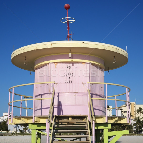 Pink lifeguard tower, Miami. Stock photo © iofoto