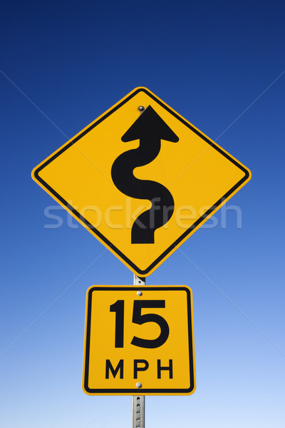 Curvy Road Warning Sign Stock photo © iofoto