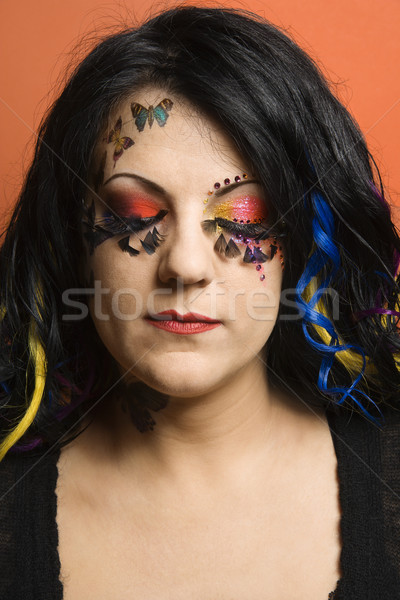 Woman wearing unique makeup. Stock photo © iofoto