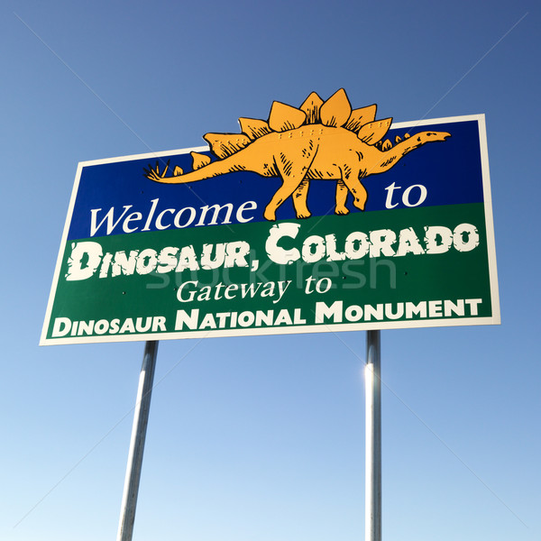 Welcome sign Dinosaur, Colorado. Stock photo © iofoto