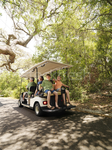 Family in golf cart. Stock photo © iofoto