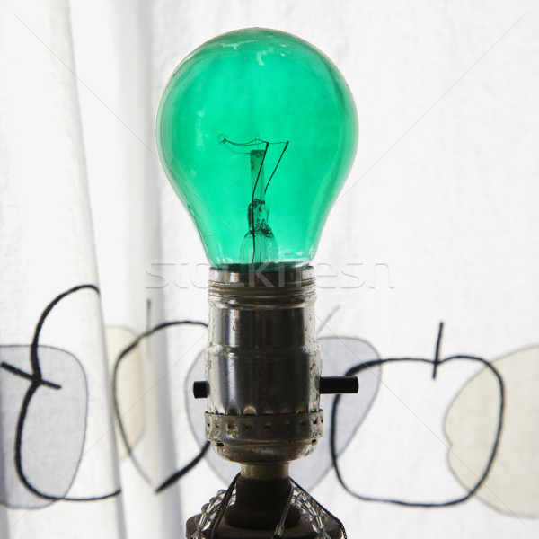 Grünen Glühlampe Lampe Glas Stock foto © iofoto