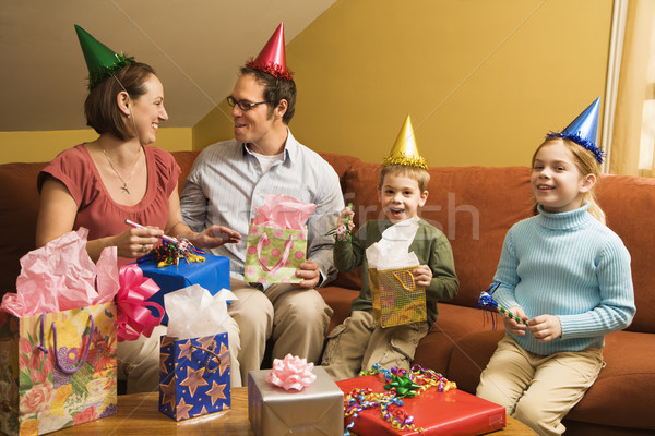 Familia fiesta de cumpleaños caucásico fiesta Foto stock © iofoto