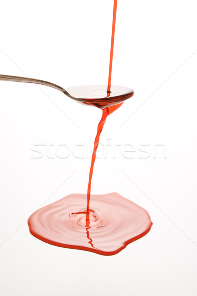 Stockfoto: Lepel · geneeskunde · stream · Rood · hoesten · siroop