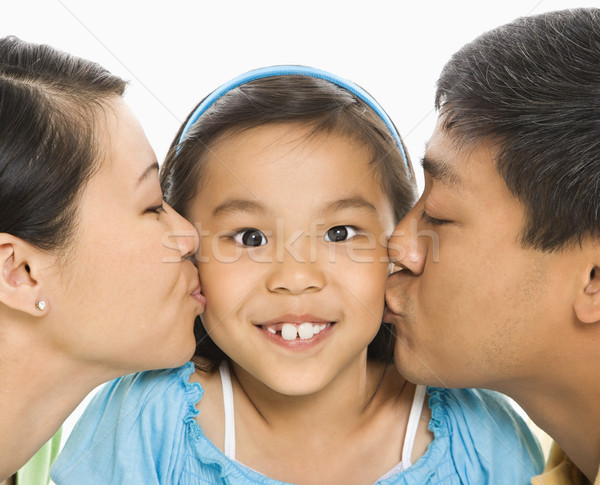 Parents baiser fille asian mère père [[stock_photo]] © iofoto