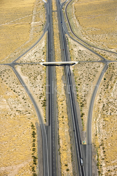 Interstate woestijn luchtfoto snelweg auto reizen Stockfoto © iofoto