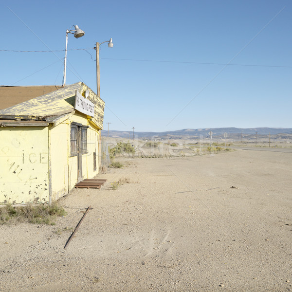 Stock photo: Old trading post in desert.