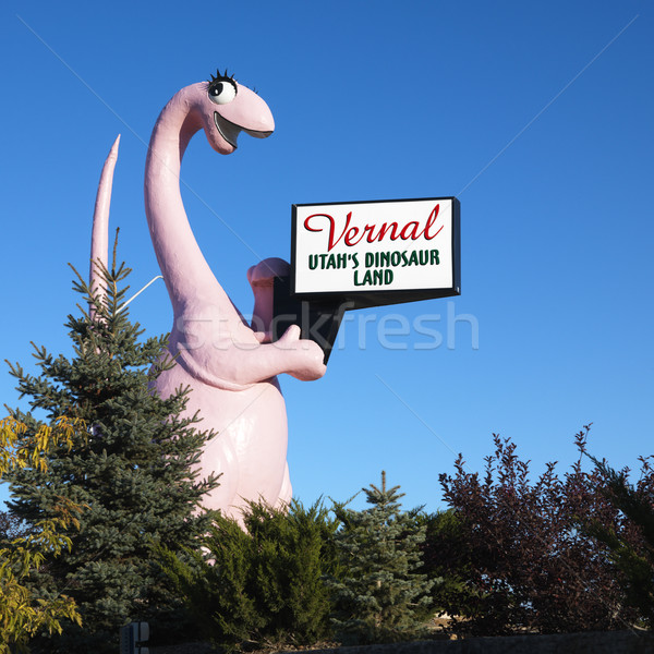 Dinosaur holding Utah sign. Stock photo © iofoto
