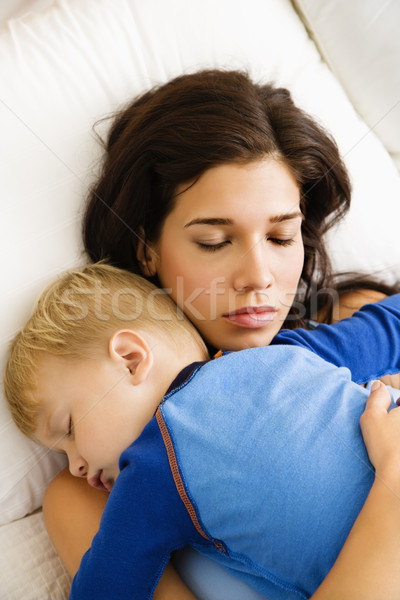 Mamma bambino dormire adulto donna Foto d'archivio © iofoto
