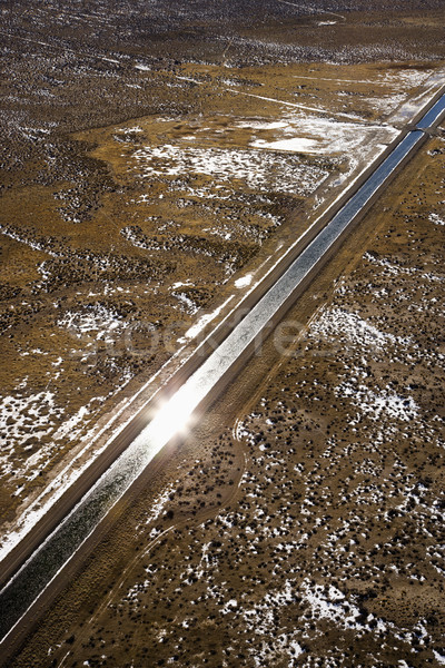 Bewässerung Kanal ländlichen Colorado Antenne Landschaft Stock foto © iofoto