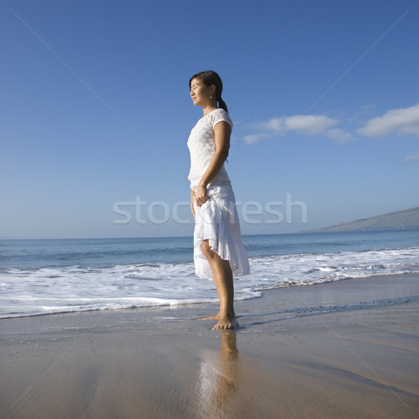 Woman on shoreline. Stock photo © iofoto