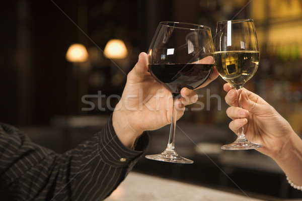 Hände Toasten Wein Erwachsenen männlich Stock foto © iofoto