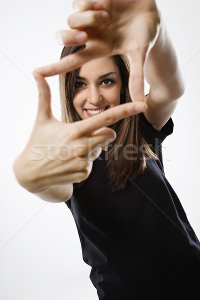 Portrait joli fille jeunes Homme [[stock_photo]] © iofoto