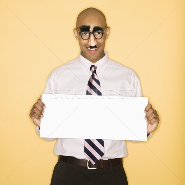 Man holding  blank sign. Stock photo © iofoto