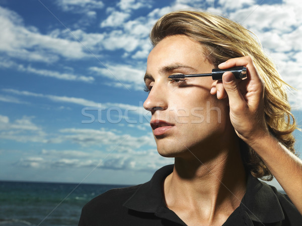 Foto stock: Jóvenes · masculina · joven · viento · pelo