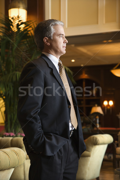 Zakenman hotel lobby kaukasisch volwassen mannelijke Stockfoto © iofoto