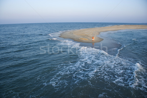 Aerial of couple on beach. Stock photo © iofoto