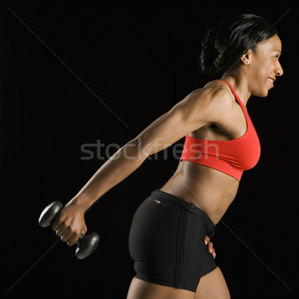 Foto stock: Mulher · perfil · africano · americano