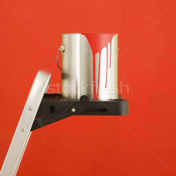 Paint can on ladder. Stock photo © iofoto