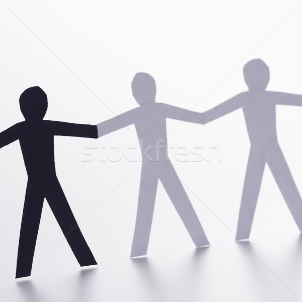 ırk birlik siyah beyaz kâğıt insanlar Stok fotoğraf © iofoto