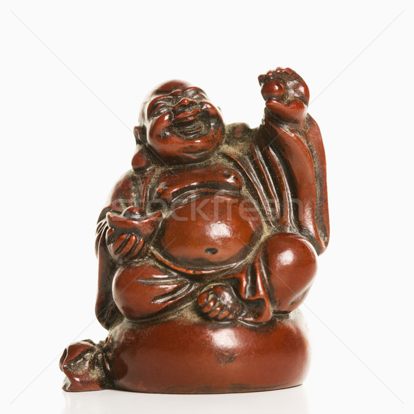 Zegen buddha gelukkig lachend beeldje hand Stockfoto © iofoto