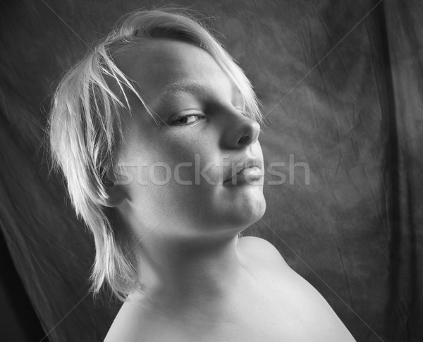 Portré szőke fiú férfi kaukázusi kamasz Stock fotó © iofoto