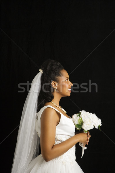 Porträt Braut schwarz Frau Frauen Stock foto © iofoto