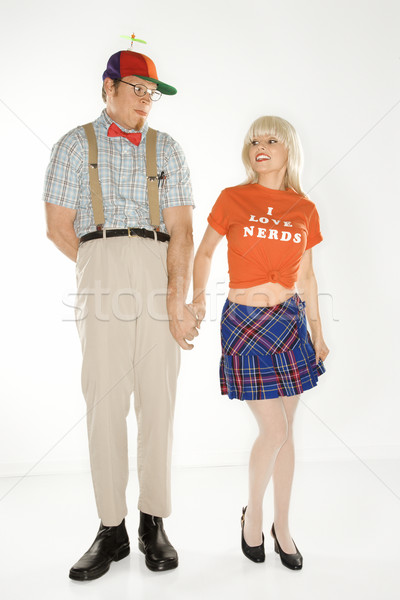 Nerd Paar junger Mann wie tragen Stock foto © iofoto