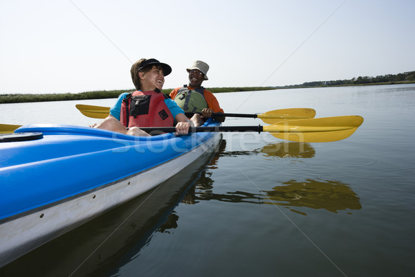 Pareja kayak sesión kayak Foto stock © iofoto