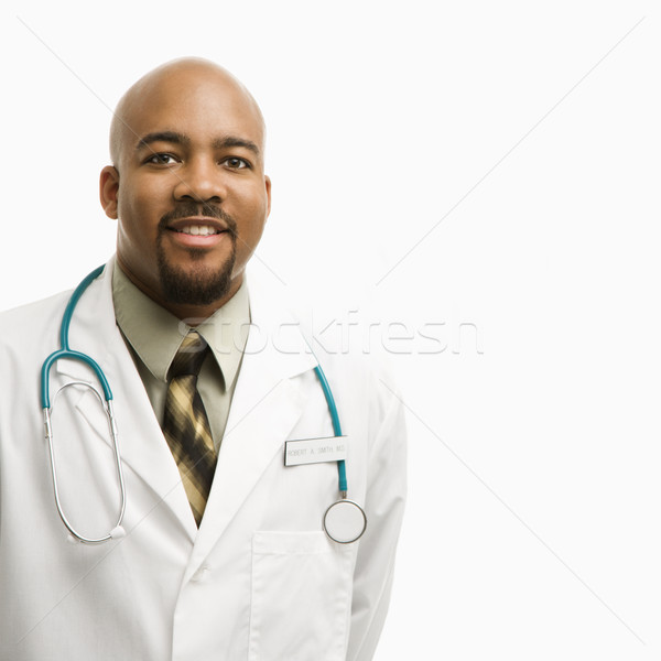 Stock photo: Male doctor smiling.