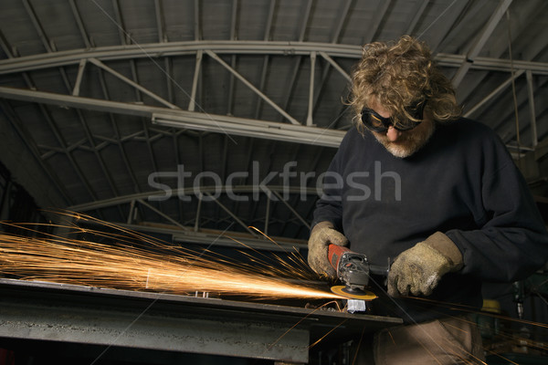 Funken männlich Metall Männer Industrie Stock foto © iofoto