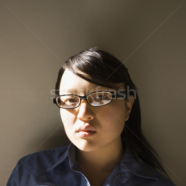 Güzel genç Asya kadın kafa omuz Stok fotoğraf © iofoto
