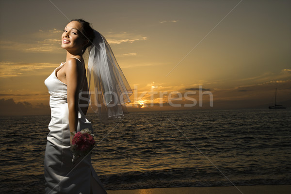 Foto stock: Novia · playa · femenino · caucásico · mujer