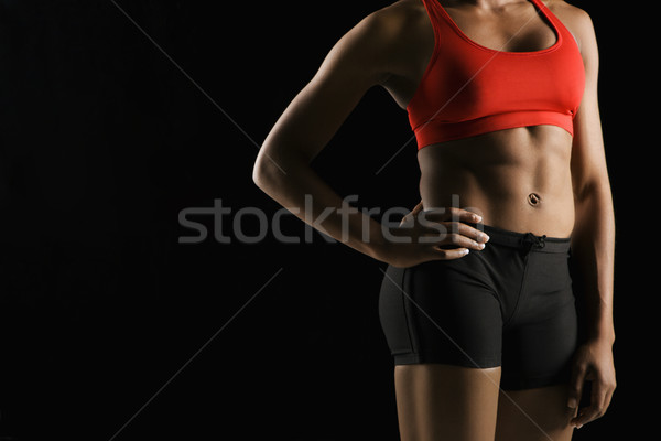 спортивный женщины тело туловища мышечный афроамериканец Сток-фото © iofoto