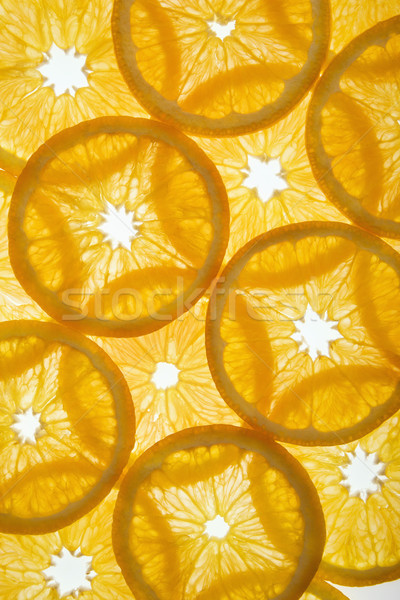 Foto stock: Frutas · rebanadas · naranja · diseno · blanco · color
