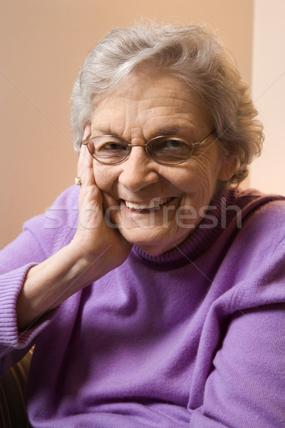 Elderly Caucasian woman smiling. Stock photo © iofoto