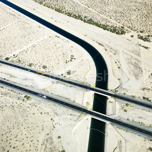 Interstate antenne 10 snelweg Colorado rivier Stockfoto © iofoto