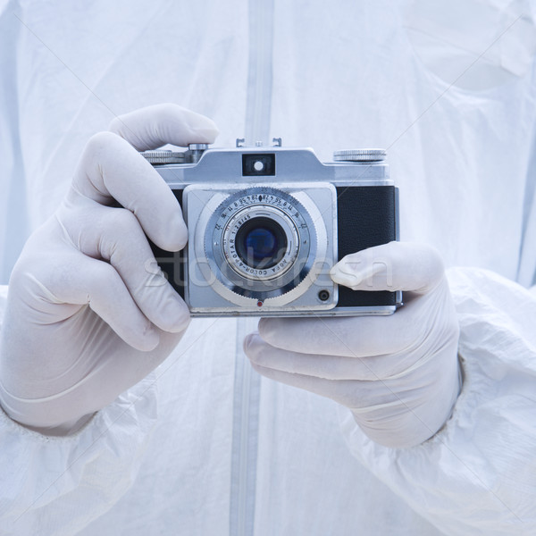 Biohazard man antique camera. Stock photo © iofoto