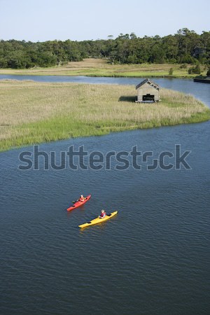 Two boys kayaking. Stock photo © iofoto