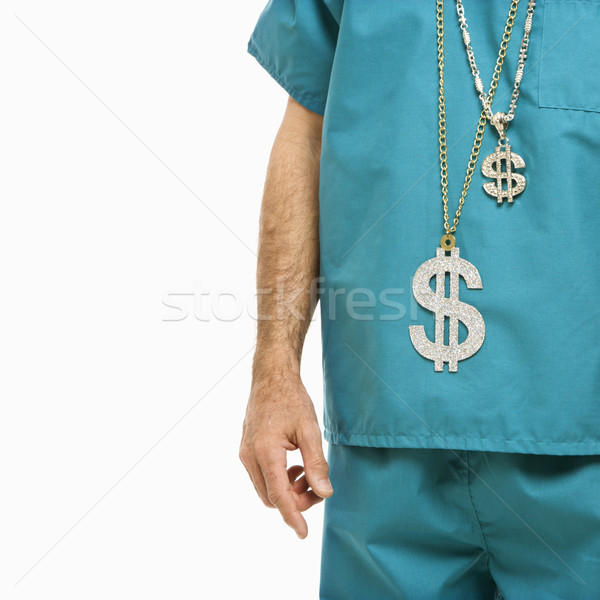 Medico indossare simbolo del dollaro medico di sesso maschile due Foto d'archivio © iofoto